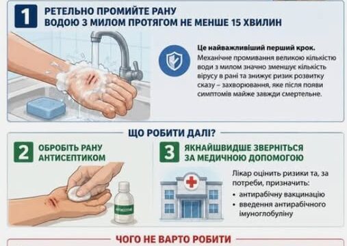 Укусила тварина? Перші 15 хвилин можуть мати вирішальне значення!